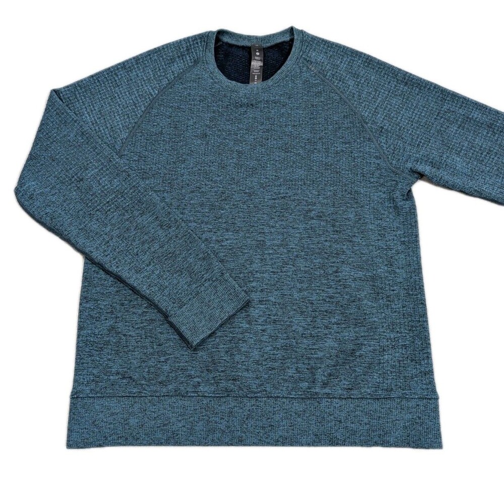 Lululemon Engineered Warmth LS Crew Men's M Green Jasper Teal Wool Blend